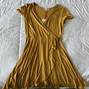 Yellow wrap dress